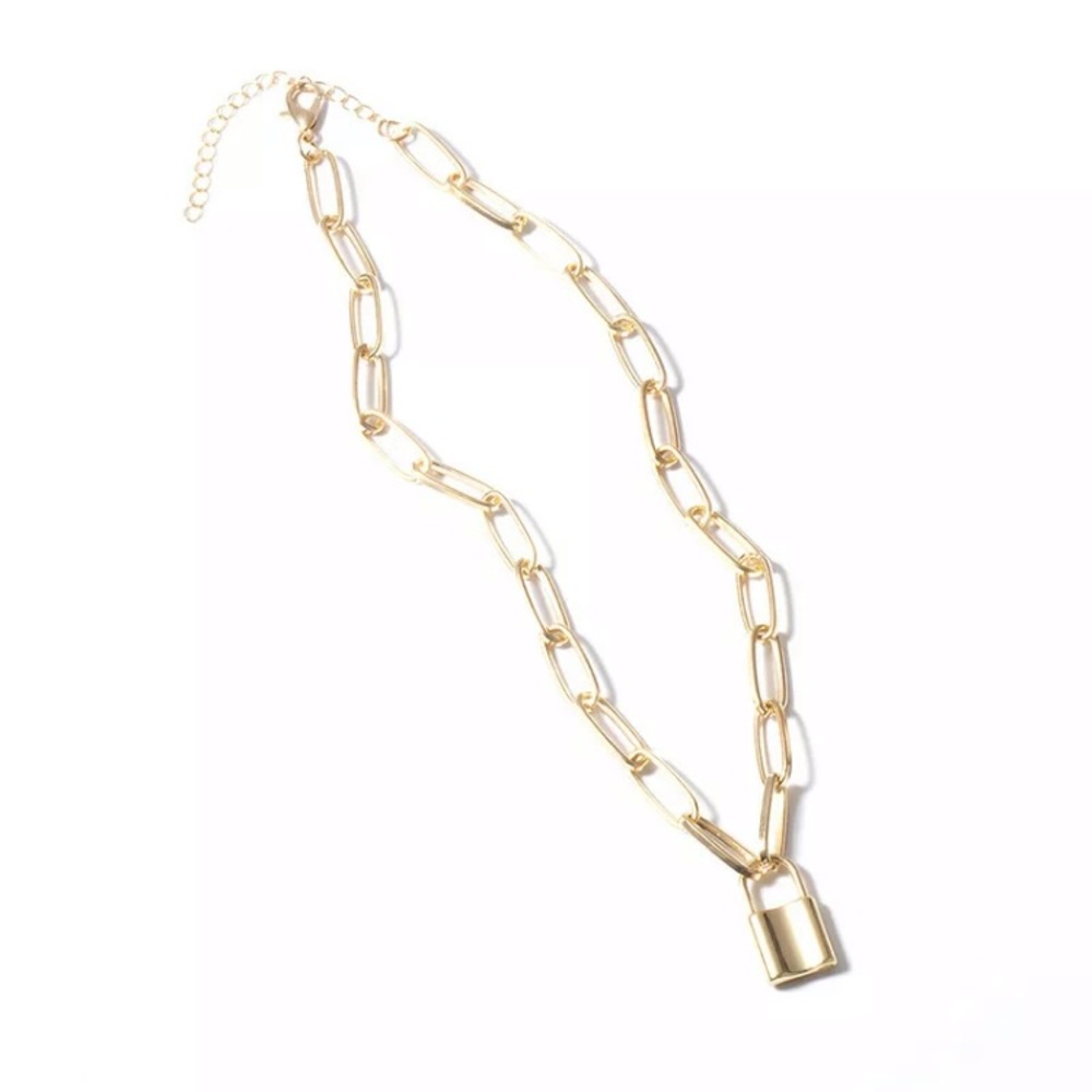 Lock Pendant Necklace - Padlock Charm - Picture 9 of 11